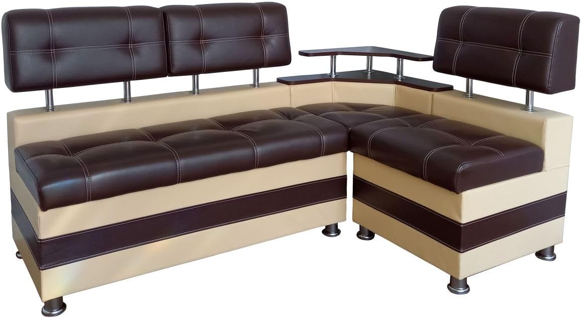 Bänk Eckbank Latte Essecke Sitzbank Rodnik, Stauraum, Braun/Beige