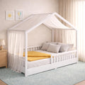CADANI Malte Kinderbett 90 × 200 cm, Hausbett, BODENBETT, 200 KG, 100–120 kg, MASSIVHOLZ