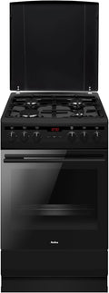 Amica SHEG 904 000 SM Standherd/mit Gaskochfeld, Elektro-Backofen, Edelstahl, Schwarz