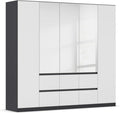 Rauch Möbel Mainz Schrank Kleiderschrank Drehtürenschrank Weiß-Grau metallic, Optisch, Bett, 54 cm