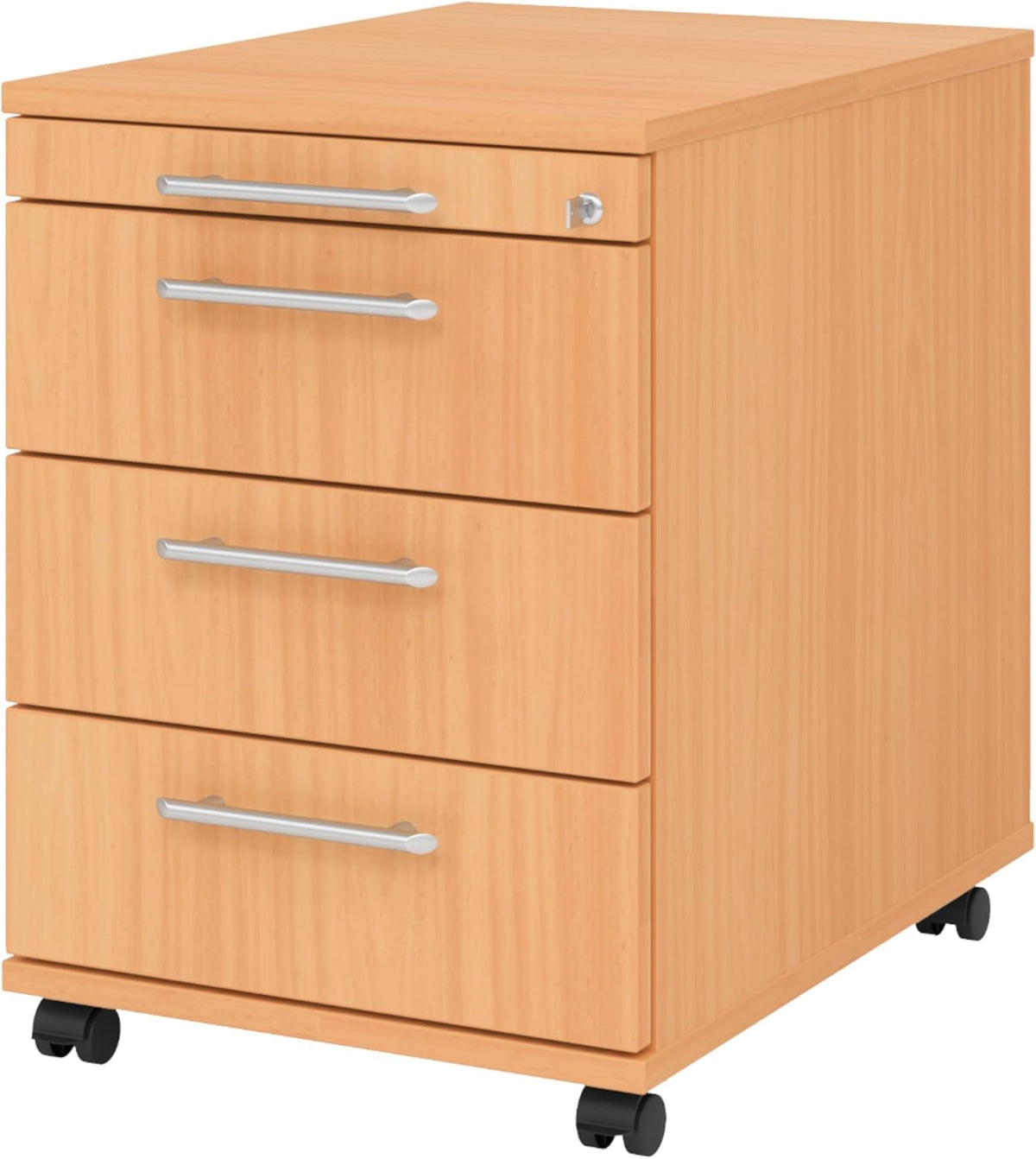 Bümö Rollcontainer mit Schubladen, Rollschrank, Schreibtisch, Büro, 25 kg, 100 kg, Geräuschlos