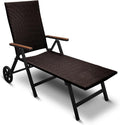 Generisch Aluminium Polyrattan Rollliege Relaxliege 120 kg belastbar Sonnenliege