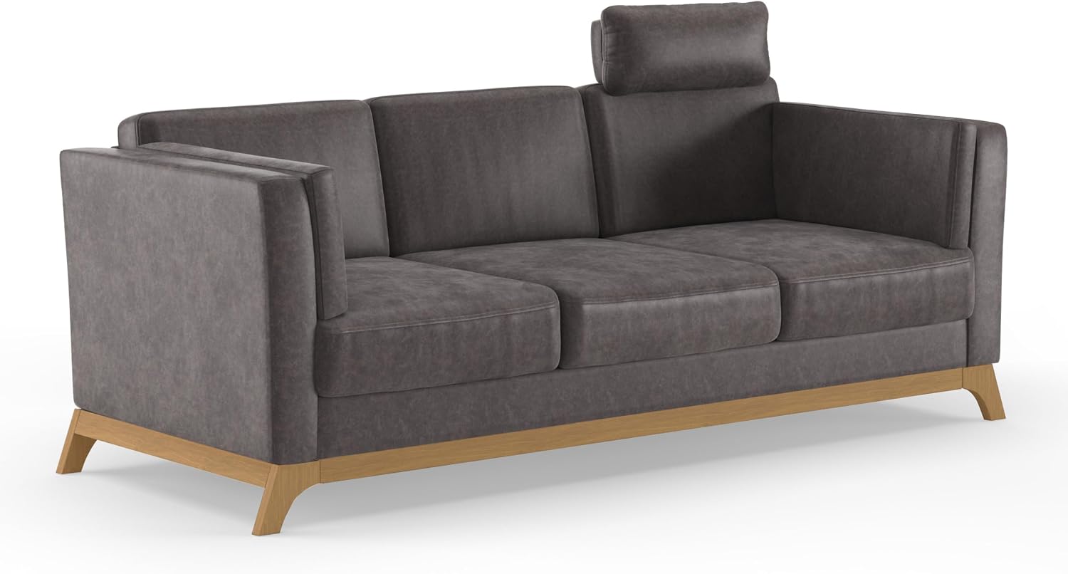 Cavadore 3er-Sofa Vida / 3-Sitzer Couch im trendigen Design mit massivem Holzrahmen in, Polstersofa, Sessel, 93 cm, 168 cm, 44 cm, 62 kg