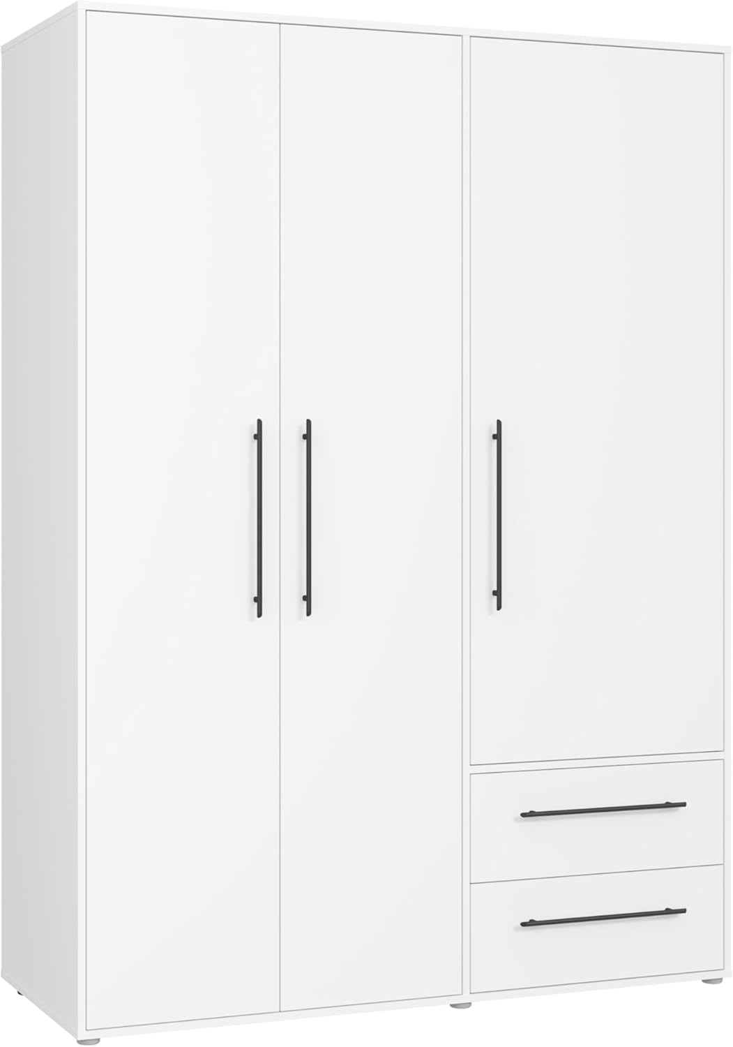 FORTE Jupiter Schrank 140 150, Kleiderschrank, Drehtürenschrank, Schlafzimmer, 20 kg, 8 kg, Kunststoff, Schwarz