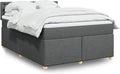 VidaXL Boxspringbett, Taschenfederkernmatratze, Doppelbett, 100,5 cm, 20 cm, LED-Beleuchtung, Kunststoff
