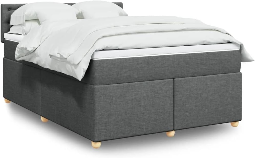 VidaXL Boxspringbett, Taschenfederkernmatratze, Doppelbett, 100,5 cm, 20 cm, LED-Beleuchtung, Kunststoff