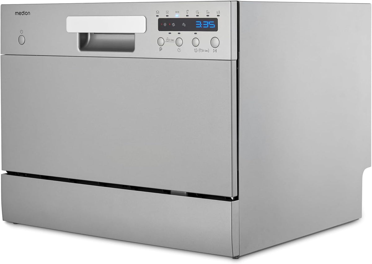 MEDION Tischgeschirrspüler DWT60 (6 Gedecke Fassungsvermögen, Tisch-Geschirrspüler, 6,5 l, LED