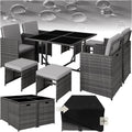 Tectake Lounge Möbel Set aus 4X Stühle, Esstisch, Sessel, Garten