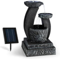 Blumfeldt Fantaghiro Zierbrunnen mit Wasserspiel - Gartenbrunnen, Automatisch, 2000 mAh, 3 W, LED