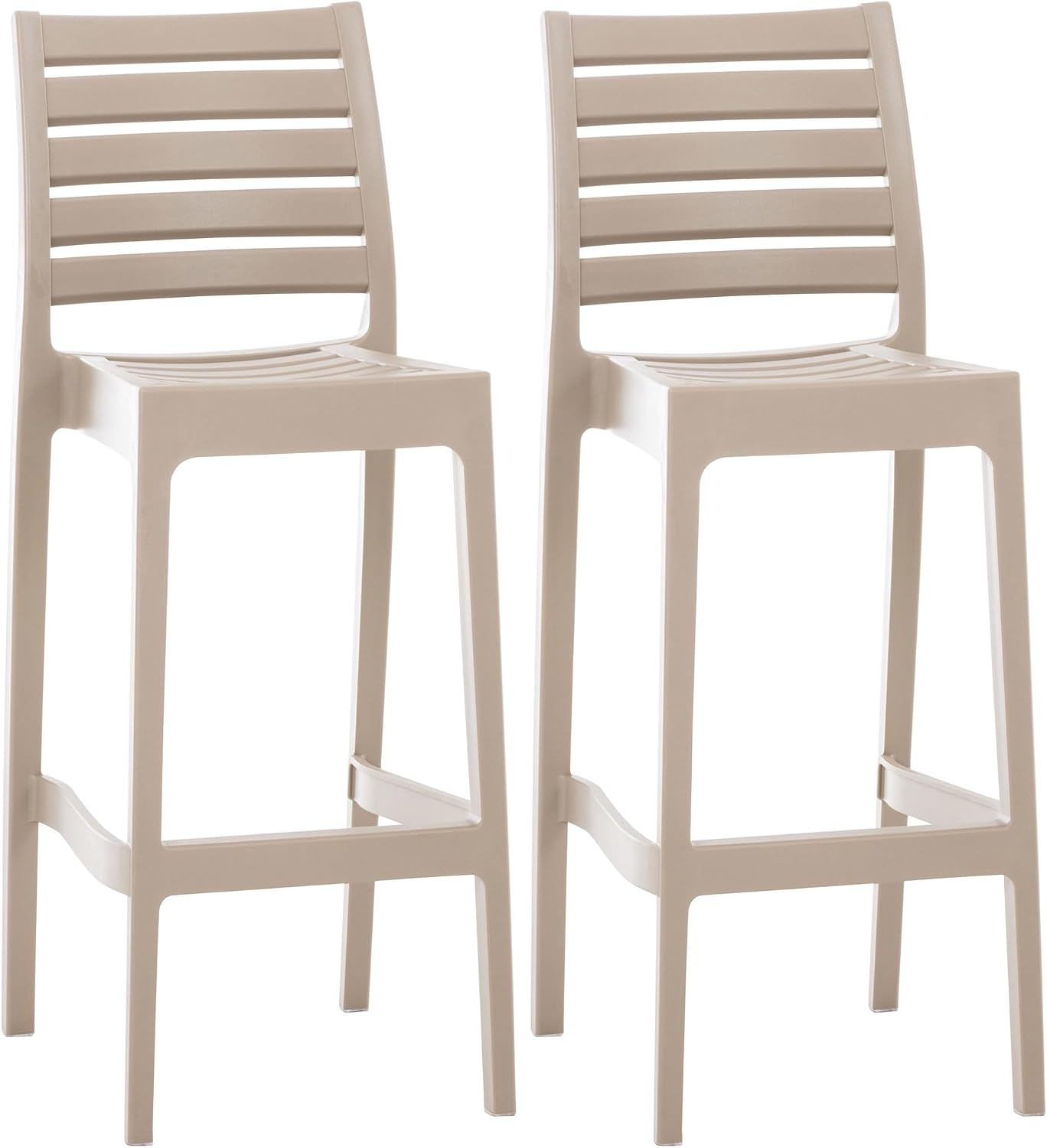 CLP 2er Set Outdoor-Barhocker Ares Mit Fußstütze I Stapelbare Tresenhocker In, Praktisch, Bartisch, 5 kg, 105 cm, 45 cm, 51 cm, 160 kg, Kunststoff