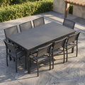 HIGOLD Heck 9-stühliges Gartenmöbel Set mit ausziehbarem Tisch, Esstisch, Outdoor, Aluminium