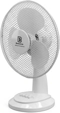 Breezeline Tischventilator, 30 cm, für Büro Küche und Schlafzimmer, Oszillation, Weiß