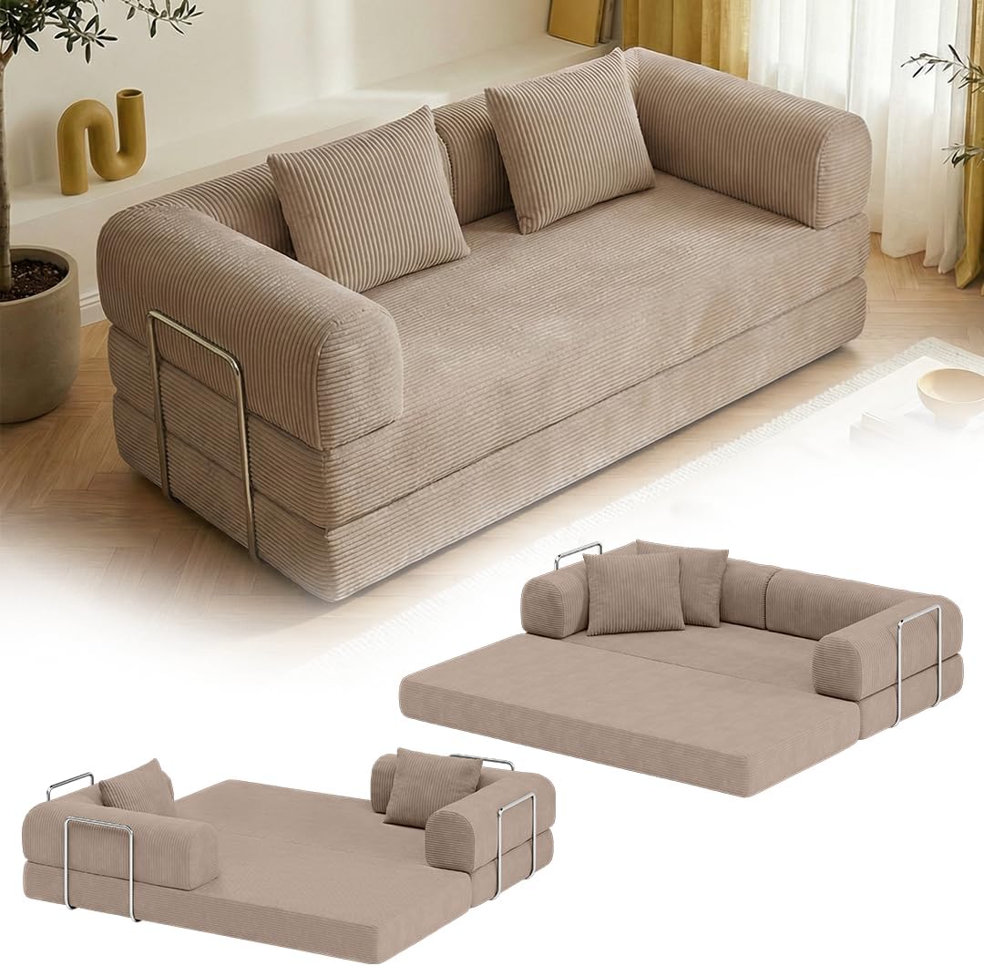 Skølm Lofn Schlafsofa aus Cord, Vollschaumsofa, Cordsofa, 150 cm, 70 cm, 20 cm, 300 g