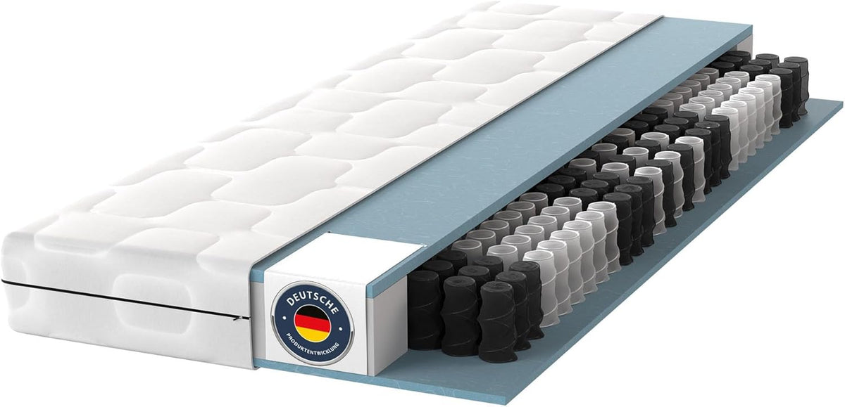 BMM Taschenfederkernmatratze Ortho Medic 140 × 200 cm H3 21 cm 7-Zonen, 60 °C