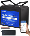 DCHOUSE 12 V 100 AH LiFePO4 Bluetooth Lithium Batterie, Automatisch, Autobatterie, Wohnmobil, 1280 Wh, 57 WH, 1 V, 7 °C, APP