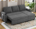 Devoko Ecksofa mit Schlaffunktion und Bettkasten L-Form Sofa 3-Sitzer Ausziehbares, M-Standardbett, Schlafsofa, 1,74 m
