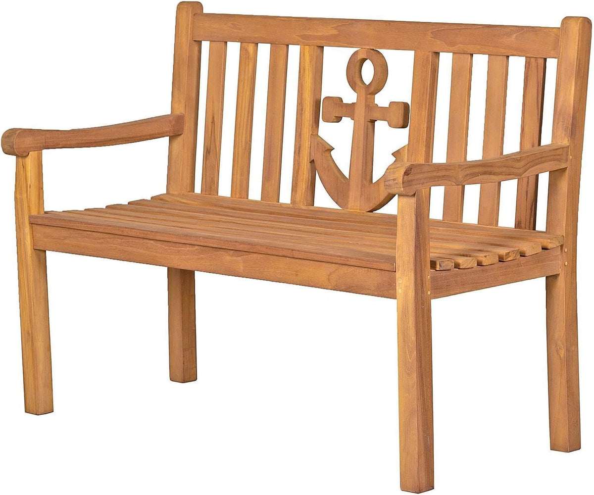 Bene living Teakholz Gartenbank Anker 120 cm, Ästhetisch, 94 cm, 18 kg