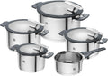 ZWILLING Simplify Kochtopf-Set 5-teilig, Backofen, 16 cm, 2 l, 20 cm, 3,5 l, 24 cm, Edelstahl, Grau