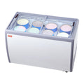 VEVOR Kommerzielle Eiscreme-Vitrine, Tiefkühlschrank, Restauranteisschrank, 370 l, 13 °C, LED-Beleuchtung, Thermostat, Glastür