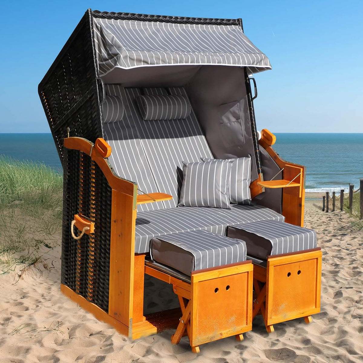 BRAST Strandkorb Rügen Deluxe, Outdoor, 12 cm, 10 cm, 200 kg, 260 g, 40 kg