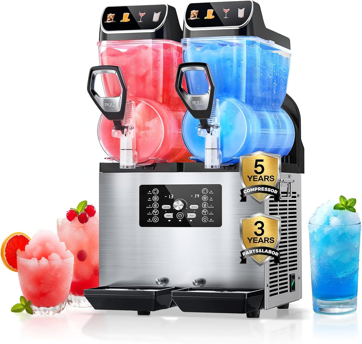 FOHERE Kommerzielle Slush Maschine, 20–25 Minuten, Edelstahl