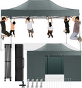COBIZI Faltpavillon 3 × 4,5 Wasserdicht Stabil Winterfest mit Seitenwand, Gartenpavillon, Camping, 304 cm, 119,7Zoll, 314 cm, 123,6Zoll, 322 cm