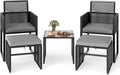 COSTWAY 5tlg. Rattan Gartenmöbel Set, Tisch, 180 kg