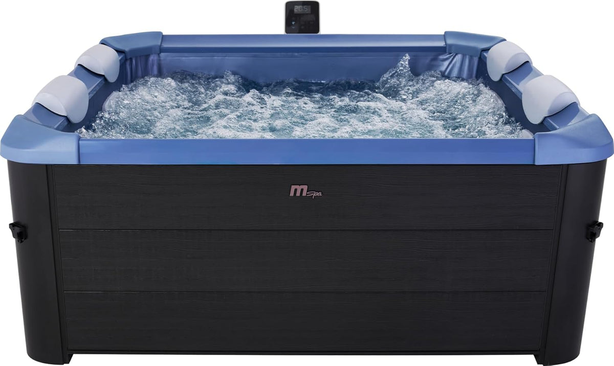Wellness Point MSPA Whirlpool Oslo Saphire Whirlpool-Badewanne, Aufblasbarer Outdoor-Whirlpool für 6 Personen mit 120 Massagedüsen, 8 Hydrodüsen