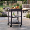 Casa.pro Outdoor Servierwagen Bolognano Garten Rollwagen Stahl 81 × 50 × 50 cm