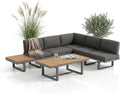 Mucola Gartenmöbel Set Aluminium Essgruppe mit 5-Fach verstellbare Rückenlehnen, Sofa, Tisch, 71 cm