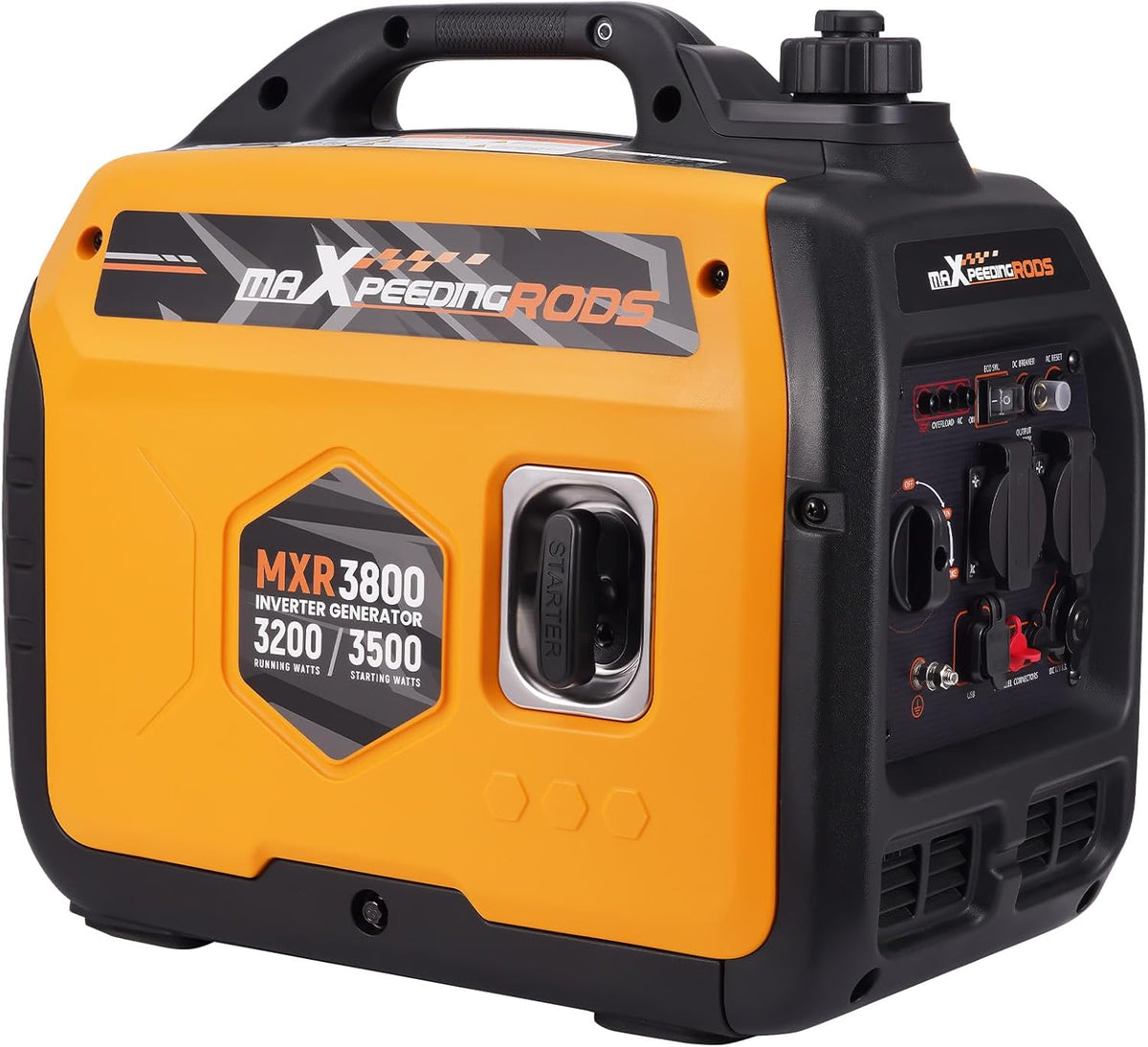 MaXpeedingrods Inverter Stromerzeuger 3500 W Superleise, Kühlschrank, Klimaanlage, Camping, 7 m, 24 KG, 230 v, 12 V