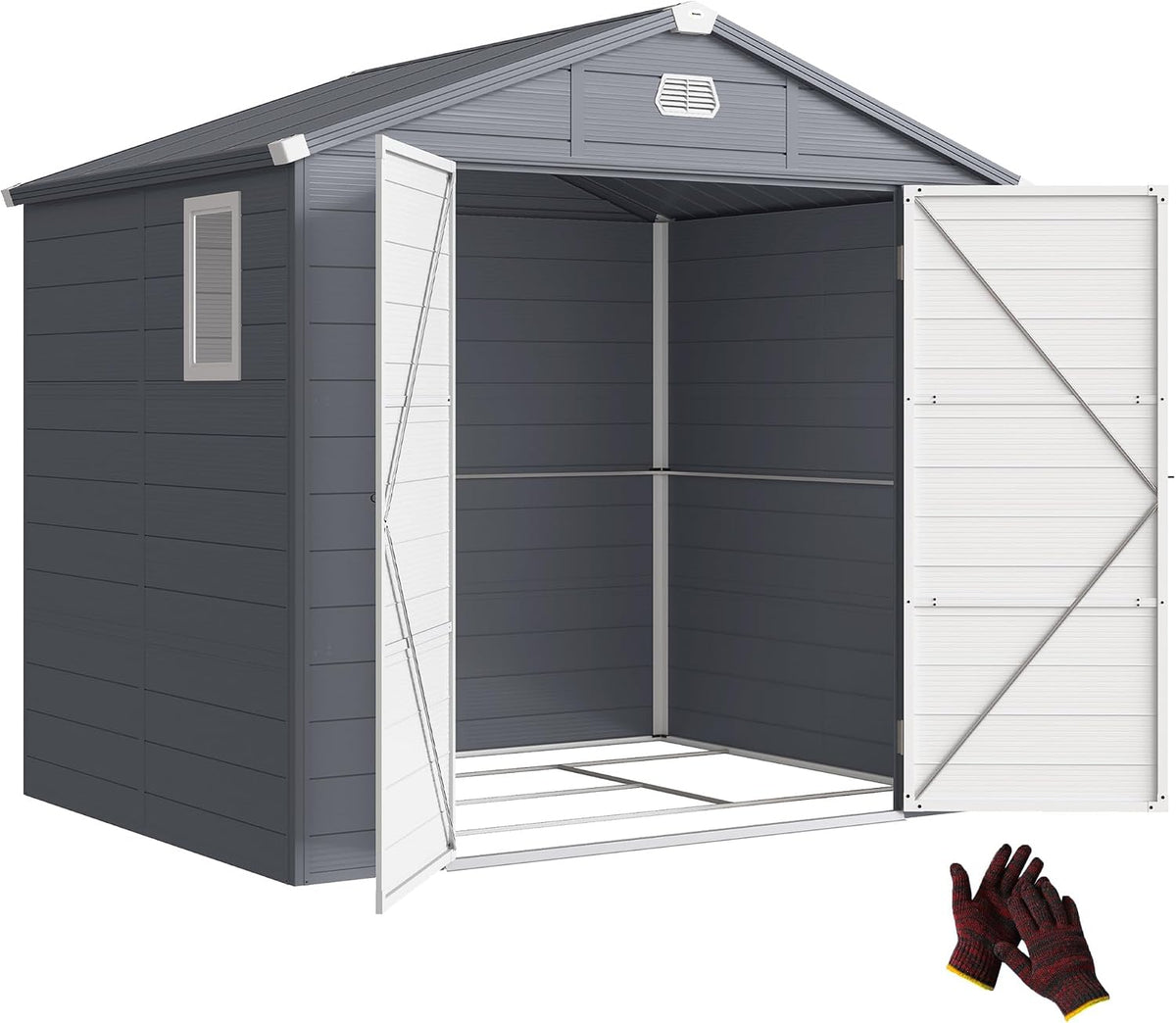 Outsunny Gerätehaus 4,1m2, 10 mm, 240 l, 74 l, Kunststoff