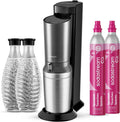 SodaStream Crystal 3.0 Wassersprudler mit 2x Quick-Connect CO2-Zylinder und 2x, Tisch