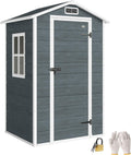 Outsunny Gerätehaus 1,1 m2 Geräteschuppen mit Holzoptik Fenster 128 × 104 × 196 cm, 84 cm, 40 kg, Kunststoff