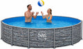 HAF - Swing Frame Pool rund Stein-Optik (Ø 366 cm, Terrasse, 30 Minuten, 91 cm, 32 mm