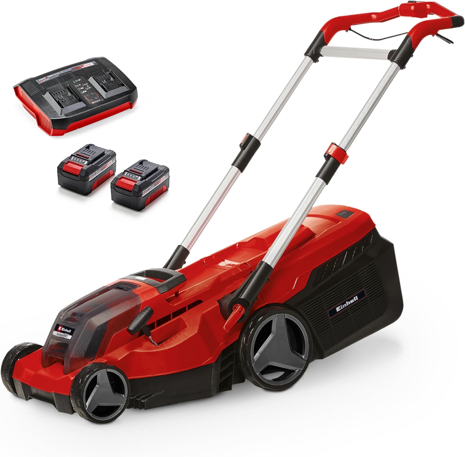 Einhell Akku-Rasenmäher RASARRO 36/38 Kit Power X-Change (36 V, Schnellladegerät, Grün
