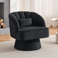 Sessel Moderner Dreh OPULENTHOME, 360 Grad Samt gepolsterter Sessel, bequemer runder Sessel für Wohnzimmer, Schlafzimmer, Leseecke, Schwarz