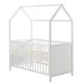 Roba Hausbett 70 × 140 cm - FSC zertifiziert - Babybett in Hausoptik - Höhenverstellbar, Kombi-Kinderbett, Juniorbett