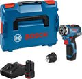 Bosch Professional 12 V System Akku Bohrschrauber GSR 12 V-35 FC, FlexiClick System inkl. 2x Akku GBA 3.0Ah, Schnellladegerät GAL 12 V-40