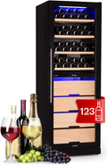 Klarstein Weinkühlschrank, Getränkekühlschrank, 5 °C, 18 °C, Glastür, Rot, Soft-Touch