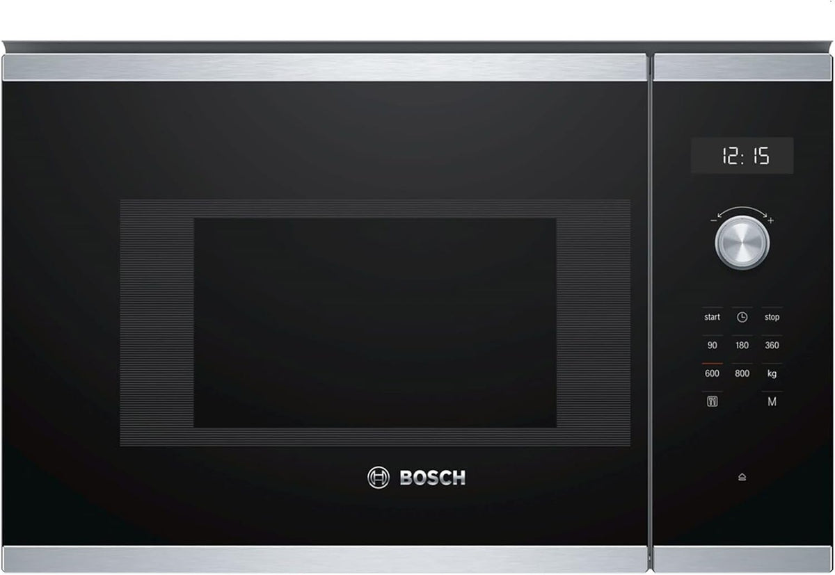 Bosch BFL524MS0 Serie 6 Einbau-Mikrowelle, Oberschrank, 20 l, LED, Edelstahl, Weiß