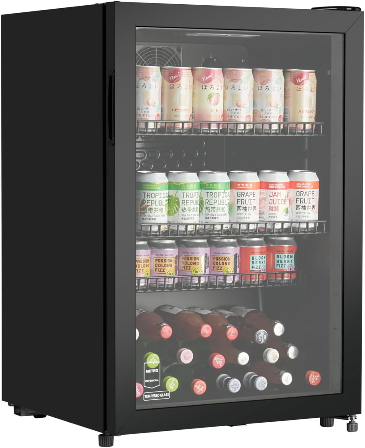 METRO Professional Getränkekühlschrank GSC2125B, 84 cm, 30 kg, 42 dB, 30 °C, 1.068 kWh, 220-240 V, Glastür