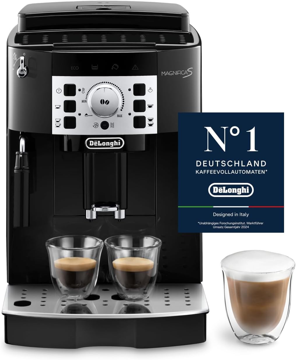 De'Longhi Magnifica S - Perfetto Kaffeevollautomat mit klassischem Milchaufschäumer, Kaffeemaschine, 250 g