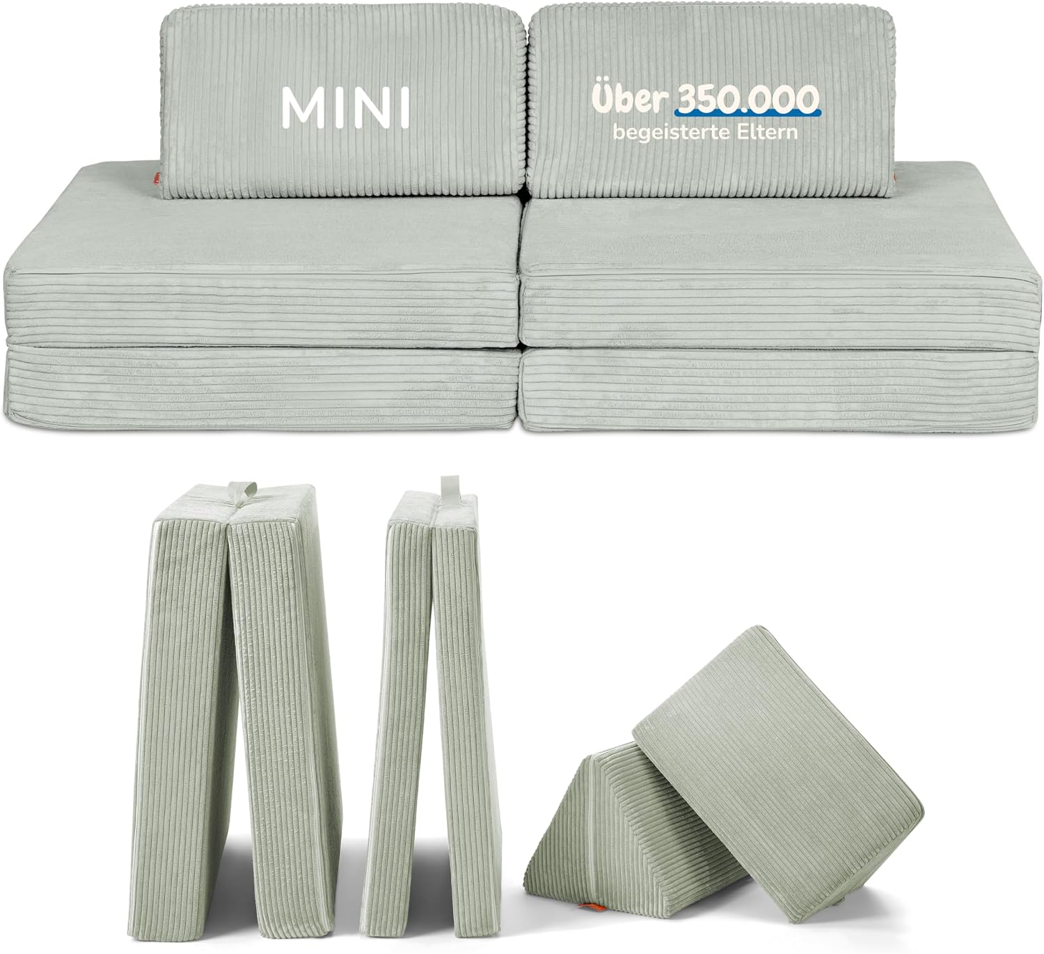 Funzy Mini Spielsofa für Kinder - Unser Mini für kreatives Spielen, Gästebett, 46 cm, 10 kg