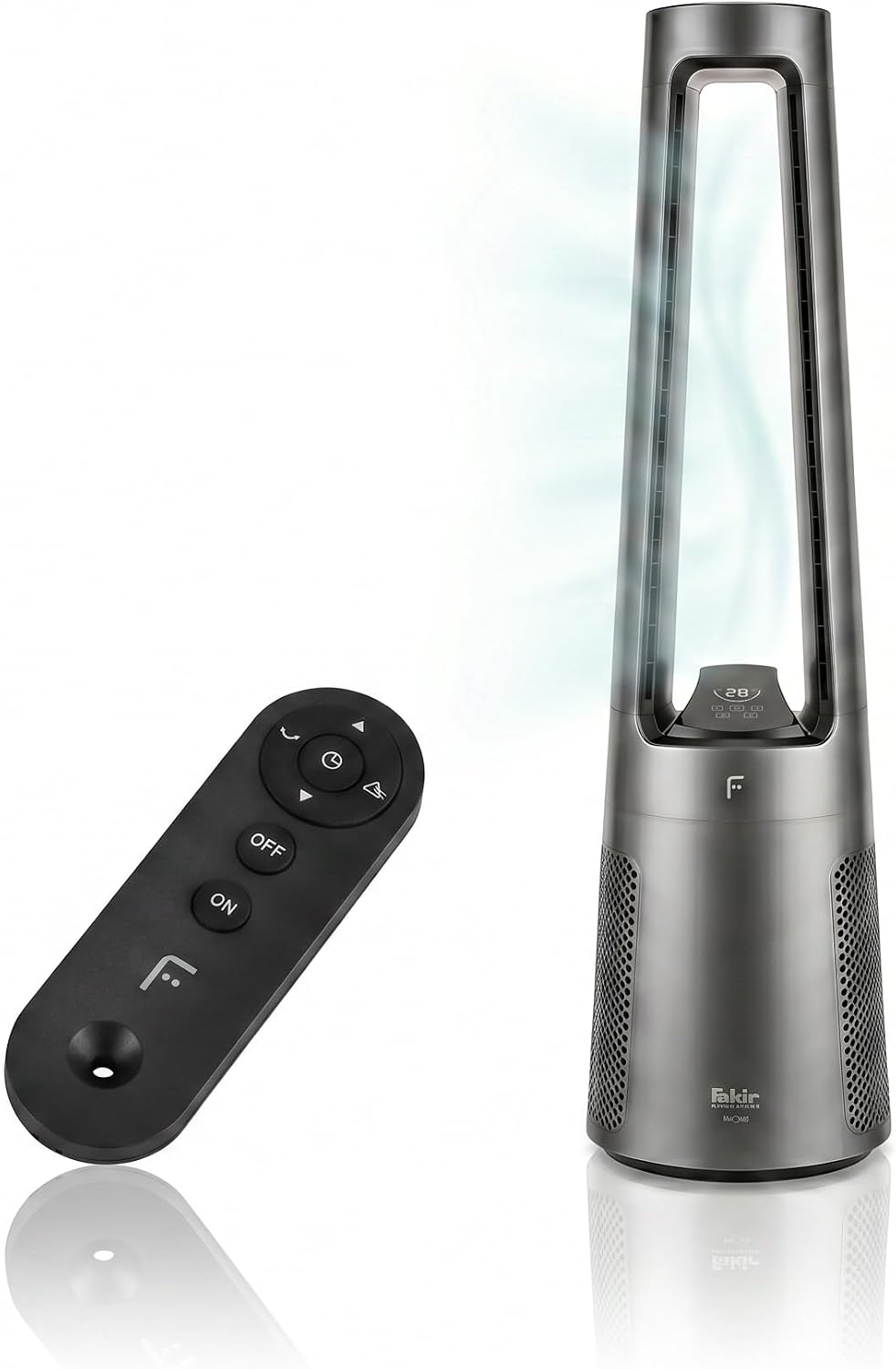 Fakir TVL 100 Flügelloser Turmventilator - DC-Motor, Flügelventilator, Praktisch, Schlafzimmer, 98 cm, 30 dB, LED