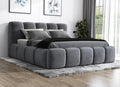 Bett Polster A&J MöbelLand, 180 × 200, Liegekomfort in jeder Schlafposition, Sonic, Bett mit Matratze und Stauraum in Dunkelgrau