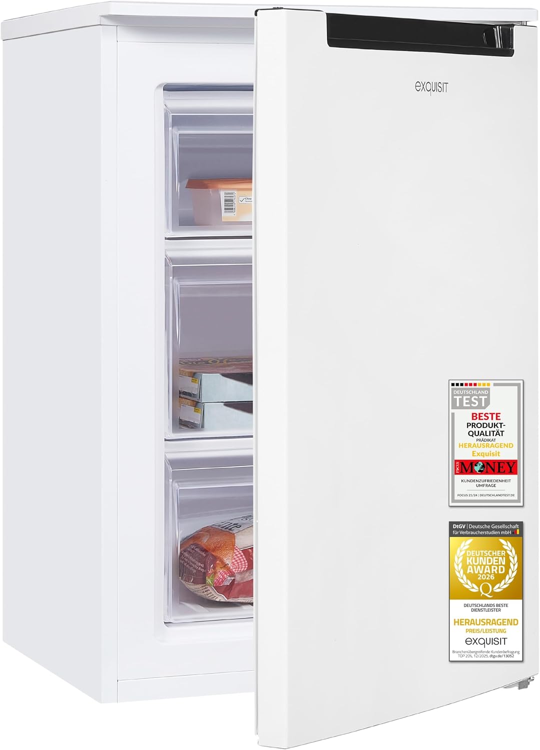 Exquisit Gefrierschrank GS581-040Cweiss - 87 l Nutzinhalt - 85,5 cm Höhe, 105,04 kWh, 40 dB