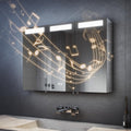 SVNR 90 × 65 cm Spiegelschrank Mit LED-Beleuchtung Fürs Badezimmer, Badspiegelschrank, IP44, Edelstahl
