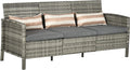 Outsunny Rattan Sofa mit Kissen, Gartensofa, Loungesofa, Terrasse, 330 kg, Kunststoff
