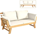 COSTWAY Gartenbank mit Liegefunktion, Gartensofa, Zweiersofa, Terrasse, 75 cm, 320 kg
